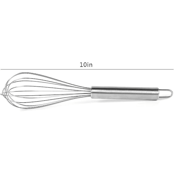 Rustfri stålpiskeris, 25 cm mælke- og æggepisker, køkkenredskaber til piskning