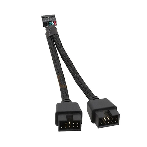 Moderkort USB 2.0 9-Pin Header 1 Till 2 Förlängningshubb Splitter Adapter Konverterare Js