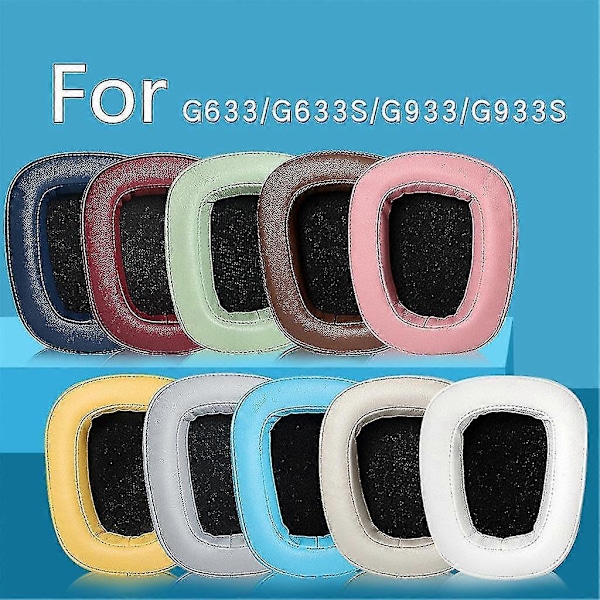 Öronkuddar i Läder Svampöverdrag Öronmuffar För G933 G933s G 633s Headset Reservdel