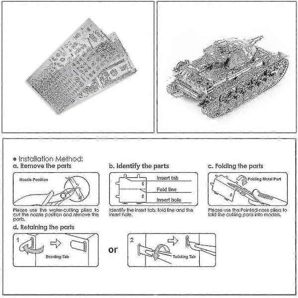 3D Metallmodellbyggsats för vuxna - Tysk Iv Tank DIY 3D Metallpussel, Jul- och nyårspresenter för vuxna