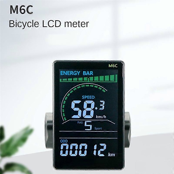 M6C Elektrisk Cykel LCD Display Mätare 24V-60V E Scooter LCD Panel Färgskärm med USB för Mountain E