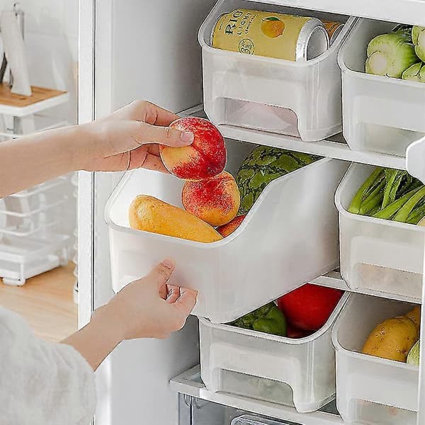 Frukt- och grönsaksförvaringslåda för kylskåp, grossist, klar PP-plast, rektangulär låda, frysförvaring