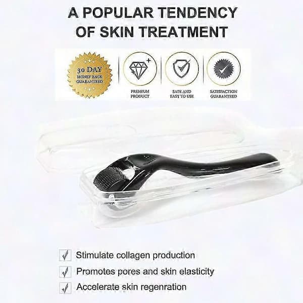Derma Roller 1,5 mm, 540 Titan Microneedle Roller för Ansiktsrynkor, Håravfall, Bristningar & Håråterväxt - Professionellt Mikronålsverktyg black 1.5mm