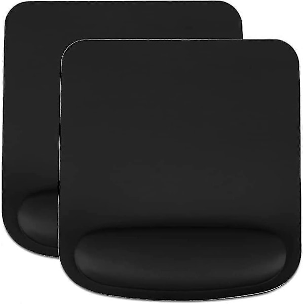 Ergonomisk musmatta med handledsstöd, gelmusmatta med handledsstöd, bekväm musmatta för laptop, smärtlindrande musmatta med halkfri PU-bas. 2 st