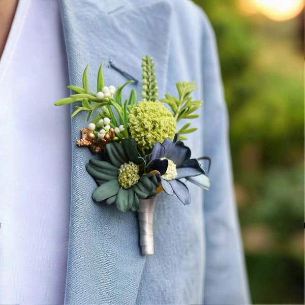 Kunstig Korsage og Boutonniere Sæt til Formelle Begivenheder og Brudefester C