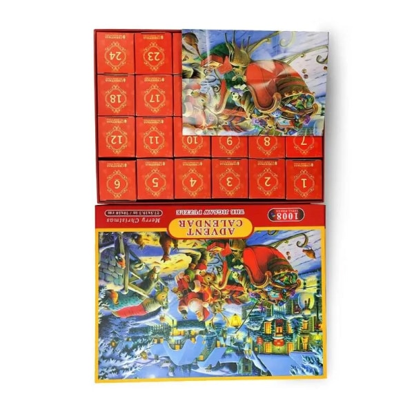 24 numrerade lådor jul adventskalender pussel 1000 st julnedräkningspussellåda julpussel leksak