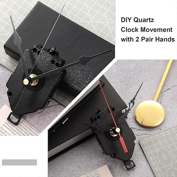 Quartz Pendelur Urverk Mekanism DIY Reparationsdelar Ersättning Med 2 Par Visare Och Pendel För DIY Urreparation