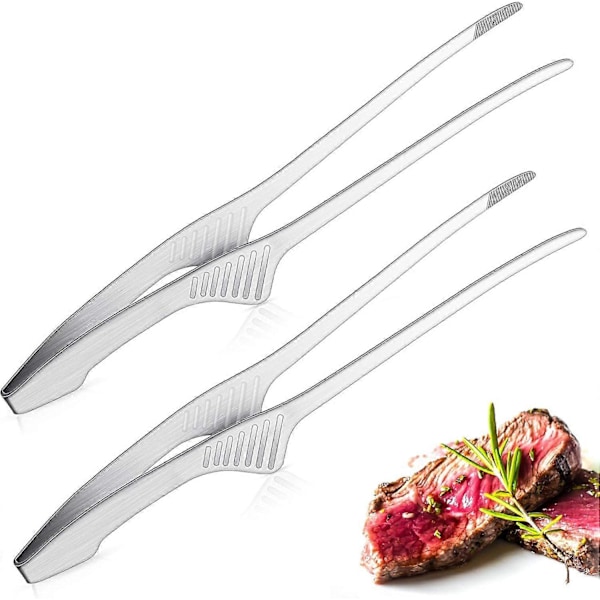 Tänger Självstående Grilltänger Halkfria Matlagningsredskap Rostfria Ståltänger för Servering av Mat, Sallad, Camping, Grill, Buffé, Ugn med Stöd