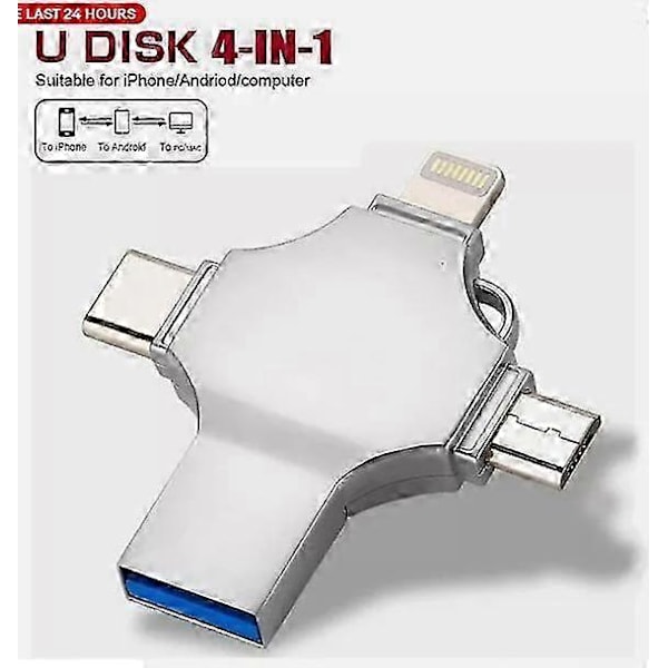 2TB 1TB 4-i-1 Flash Drive Foto Opbevarings Stick OTG Til iPhone Samsung Android PC