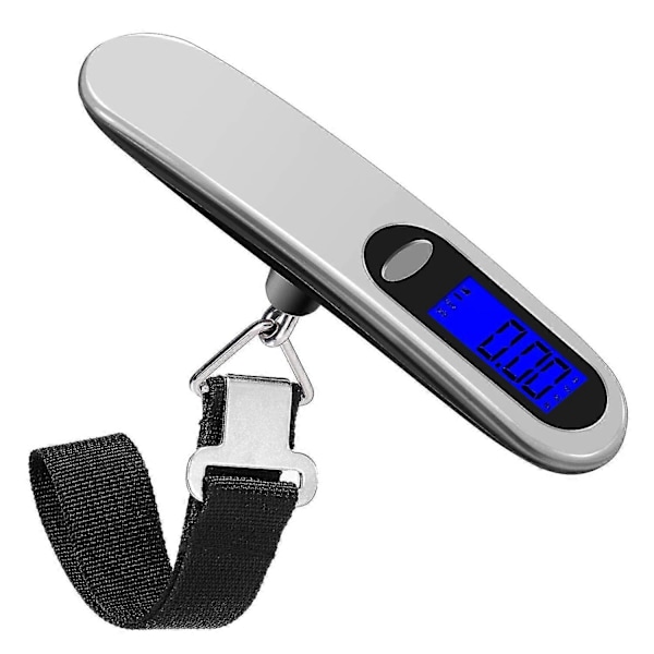 Kannettava digitaalinen matkalaukkuvaaka, enintään 50 kg / 110 paunaa (lb, g, oz, kg) vaaka koukulla