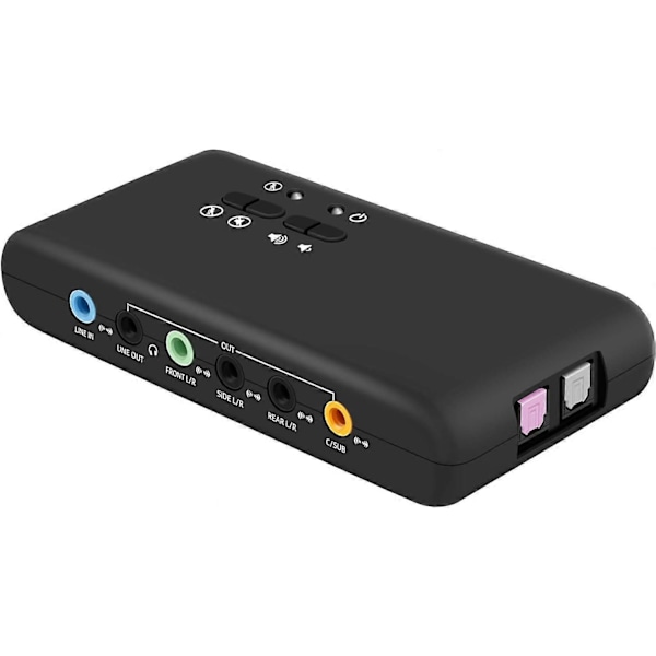 USB 7.1 Ulkoinen Äänikortti, 8-kanavainen - 7.1 Kanavainen USB-Äänilaatikko - Jopa 8 Kaiutinta - Dynaaminen 3D-Tilaääni - Samanaikainen Tallennus ja Toisto