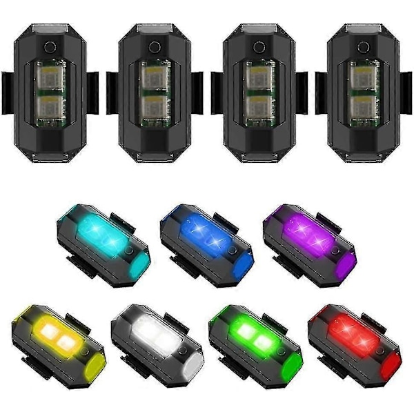 LED Flygplans Stroboskopljus, Mini Drönar Stroboskopljus, Drönare Anti-kollisionsljus, Multifunktionell Ficklampa För RC Motorcykel Bil, Utomhuscykel