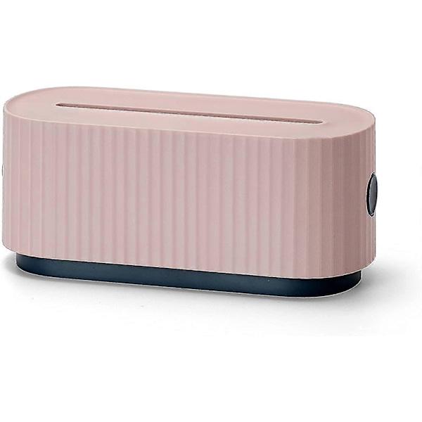 Oppbevaringsboks for strømledning, stor kapasitet, ventilasjon og varmeavledning, skrivebordsboks for ledninger (rosa)