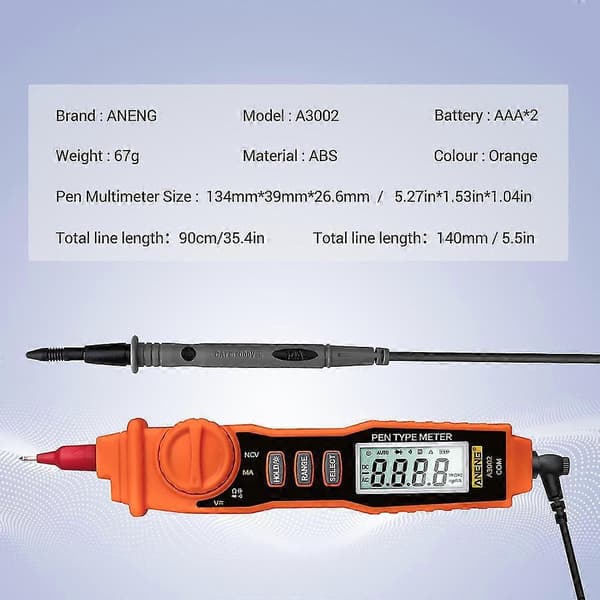 Digitalt Multimeter Trms 4000 Teller Voltmeter Ohmmeter Automatisk Tester Ncv