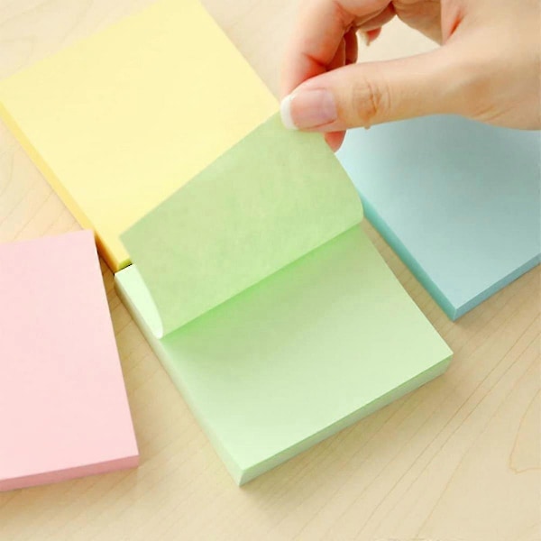 Klibbiga lappar 3x3 Självhäftande lappar 6 Pastellfärger 6 Block, 100 Blad/block