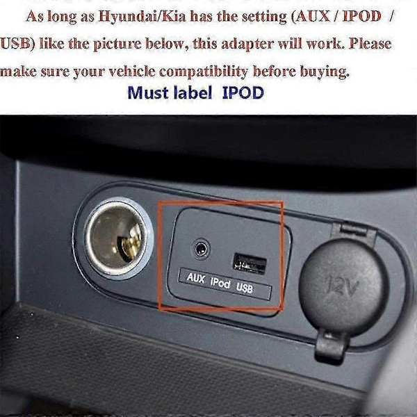 CHELINK Langaton Bluetooth-musiikkivastaanotin Hyundai Kia -automalleihin, 3,5 mm:n Aux USB -adapteri