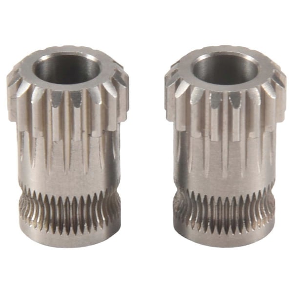 2 stk. Ekstruder Tannhjul MK8 Rustfritt Stål Doble Ekstruderingshjul Bowden Tannhjul 3D-skriverdel for CR10