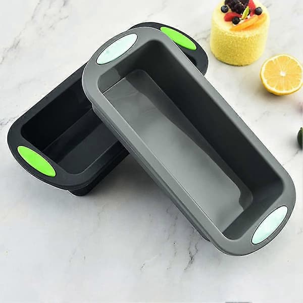 Silikonform för bröd, köttfärslimpa, kaka, non-stick återanvändbara rektangulära formar med lätt grepp