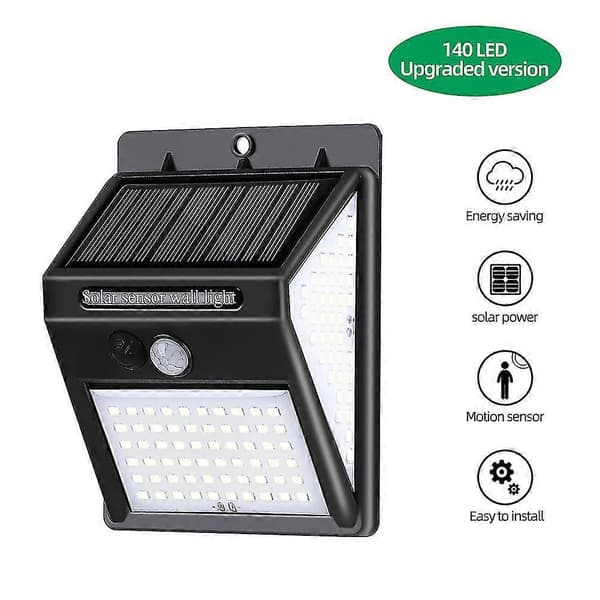 Kryc-140leds Solar Væglampe, 3 Sider LED Lys Kilde