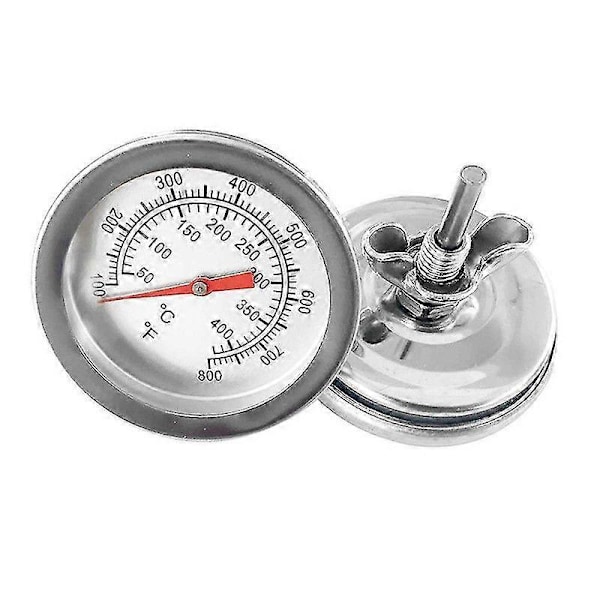 Grilltermometer for kullgrill, røykeovn, vedfyrt ovn, temperaturmåler, Fahrenheit/ 50~400