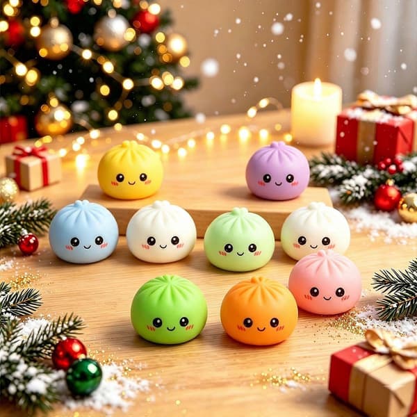 Jul Squishy Adventskalender 2026 Nedräkningskalender, 9 st Överraskningar Sensoriska Fidgetleksaker för Vuxna, Julklappar D