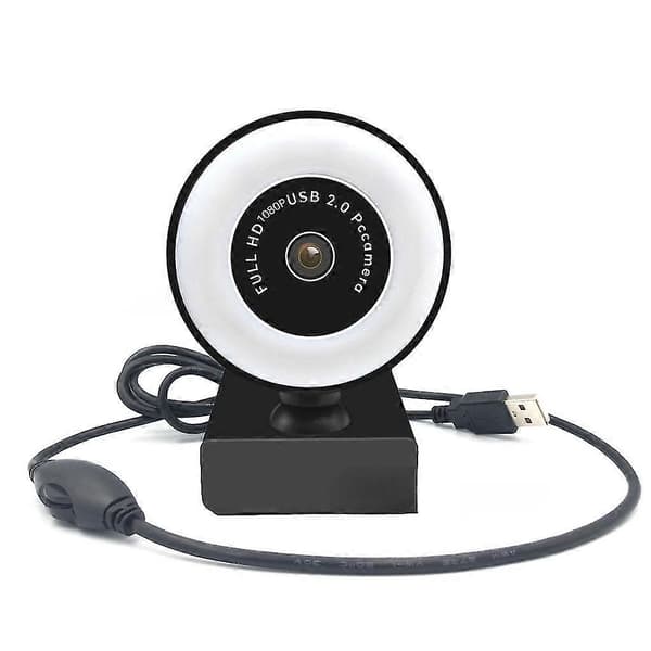 2k Fast Fokus-HD Webcam med Mikrofon LED Webkamera til Computer PC Videooptagelse Webcam