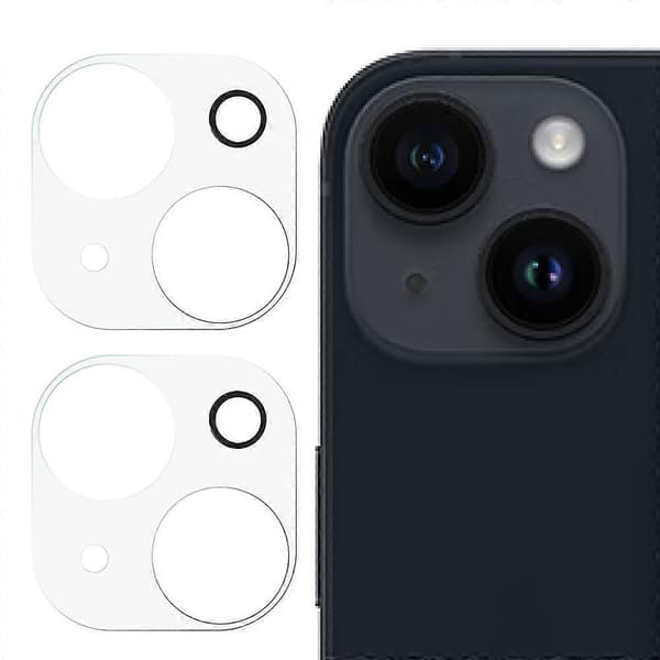 n8s 2 st för iPhone 15 Plus 15 Super Transparent Härdat Glas N7j Kameralinsskydd 3D Arc Edg