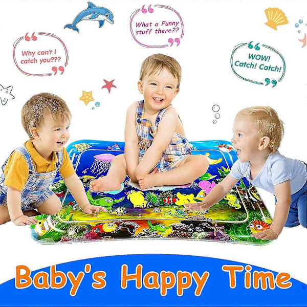 Baby Vattenmatta, Babyleksaker, 3 / 6 / 9 Månader, Uppblåsbar Vattenlekmatta, Liten Sjöjungfru Sensorisk Leksak För Baby Tidig Utveckling, Aktivitetscenter (27 X 2