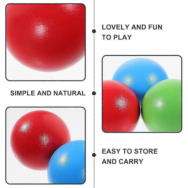 6 st Trä Bocciabollar Barn Rullande Bocciabollar Fritidssport Boccia Trä Rullande Bollar väl
