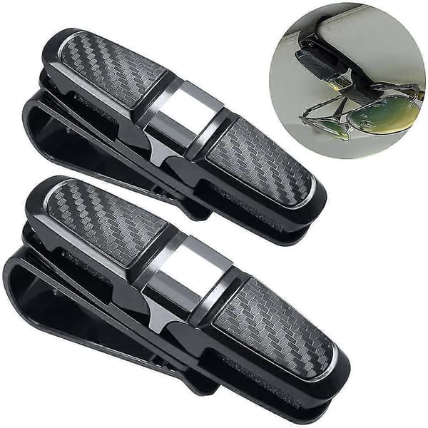 Glashållare för bilens solskydd, 2-pack Solglasögon/Glasögonfäste
