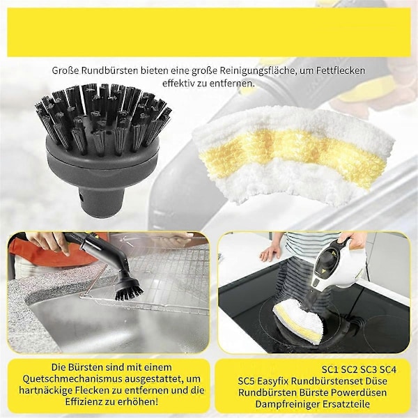 Karcher Easyfix SC1 -lisätarvikkeet, pyöreä harjasarja, suutin pyöreä