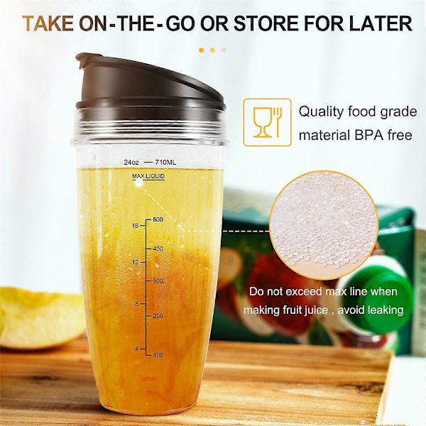 24OZ Korvaavat Kupit Yhteensopivat Ninja Nutri BN401, BN701, SS101, BN400, BN800, BN801 Tehosekoittimen Kanssa