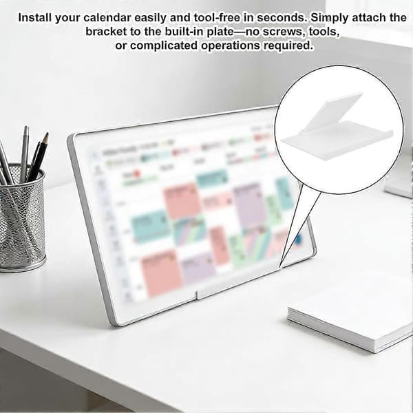 Justerbart skrivebordsstativ for Skylight-kalender kompatibel med 27-tommers digital smartkalender