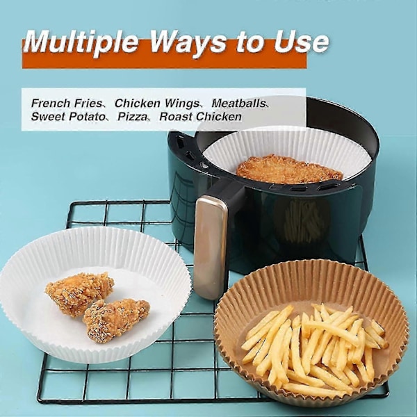 100 Ark Bakplåtspapper för Air Fryer, Runda Bakplåtspapper Round