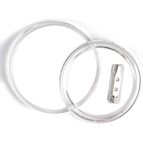 Set med 50 knappar, gör det själv utan knappmaskin, transparenta DIY-märken, diameter 60 mm x 40 mm