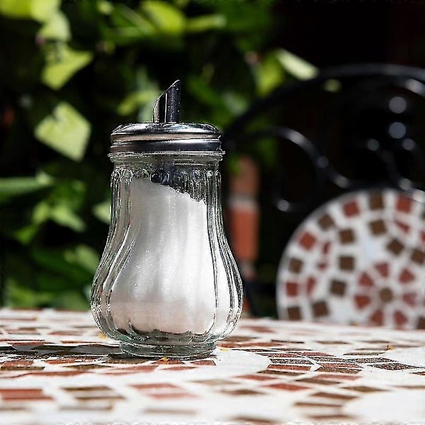 Sukkerdispenser i glas, Sukkerkrukke i retrostil, Karaffel Cafe Bistro Restaurant Sukkerryster Skål (glasdispenser)