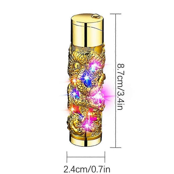 Mode Drager Relief Lighter Høj Æstetisk Unik Butan Lighter med LED Lys Gave til Mænd Kvinder Glod