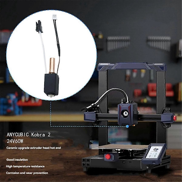 Uppgradering för Anycubic Kobra 2 Hotend Kit, Termistor Värmepatron 0.4mm Skrivhuvud för Kobra 2
