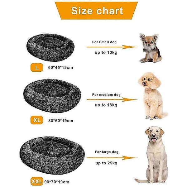Beroligende Hundeseng Katteseng Donut. Faux Fur Kæledyrsseng Selvopvarmende Donut Cuddler