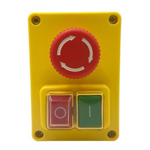 KJD17D 250V 16A Elektromagnetisk Tryckknappsbrytare Nödstoppsbrytare för Elverktyg & Maskiner
