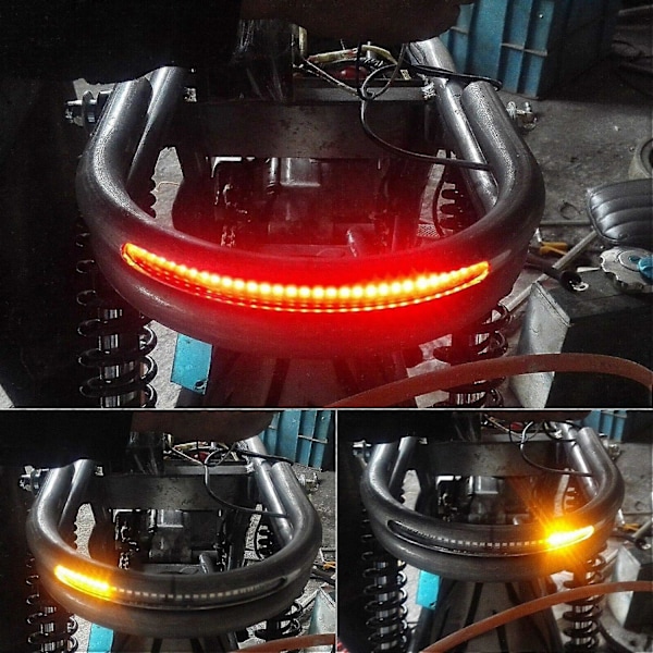 Cafe Racer Loop med Ljus 9.1in 8.3in 6.9in Rör Cafe Racer Bakre Säte Ram Båge B Stil Säte LED Broms Blinkers Ljus Universal för Honda för Yam