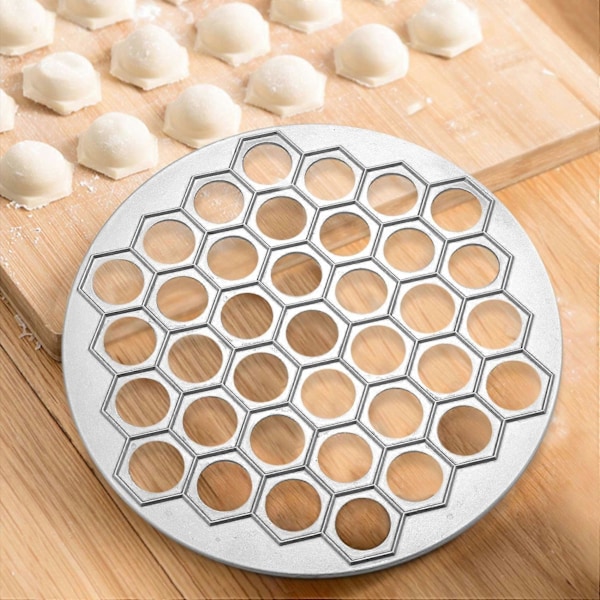 Tillverkar Rysk Dumplingform Pelmeni Metallform med Bakelse Ravioli Hjul Pasta Dubbelskärare för Kit
