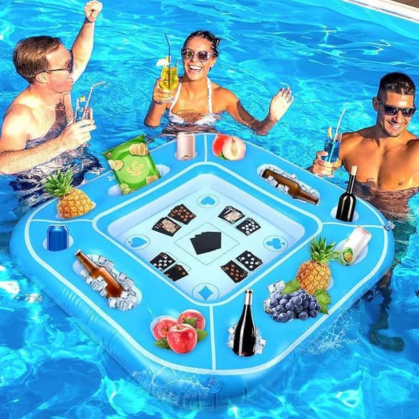 Flytande Pool Spelbord - Rymligt Uppblåsbart Brädspelsbord
