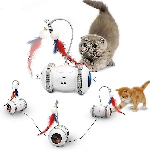 Interaktiv Automatisk Sensor Smart Robot Elektronisk Fjäderleksak Självspelande USB Uppladdningsbara Kattungeleksaker