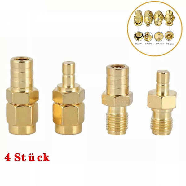4 stk. DAB+ antenneadapter SMA-stik til SMB-fatning DAB bilantenneadapter
