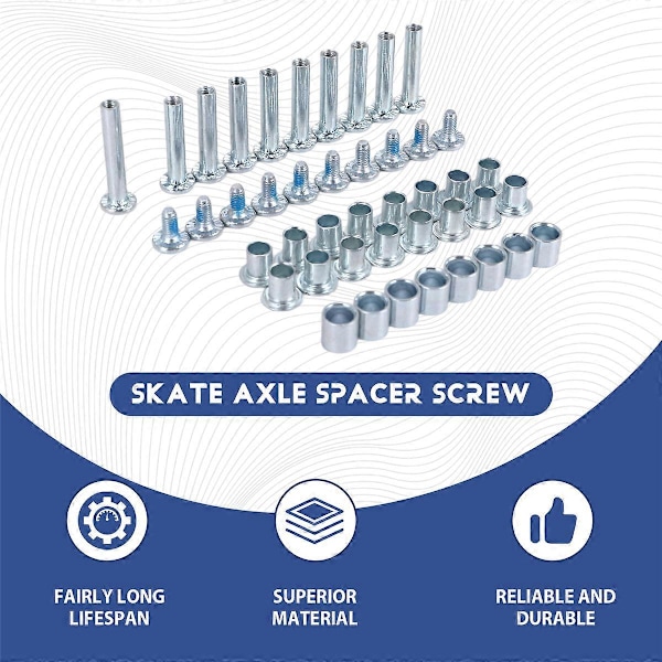 Inline Skate Akselavstandsskrue, Skate Hjul Lageravstandsstykke, Rulleskøyte Reservedeler med Aksel&A
