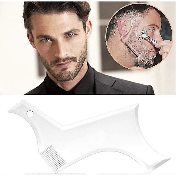 Skäggguide Formningsverktyg Eller Klar Mall Kompatibel Med Trimning Och Rakning, Mallen Modeller Med 4 Groominglinjer Och Mustaschkam