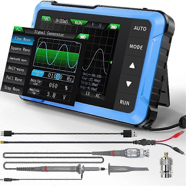 Oscilloskop/DDS Signalgenerator 2-i-1, 2,8 tums TFT, 10MHz bandbredd, 48MS/S samplingsfrekvens, Triggerfunktion Auto/Nomal-FO SAHN