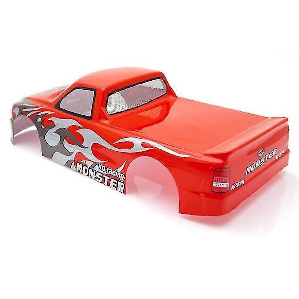 Til 1/10 Rc Bil T-10 Pvc Malet Karrosseri 1/10 Rc Bil Lastbil Bredde 205mm Akselafstand 255mm, rød