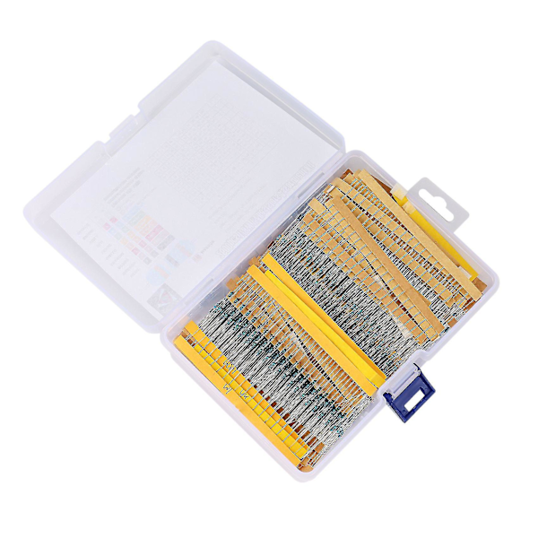 2600 stk. 130 værdier 1/8W 0,125W 1% Metalfilmmodstande Assorteret pakkesæt Modstandssortimentsæt Faste kondensatorer